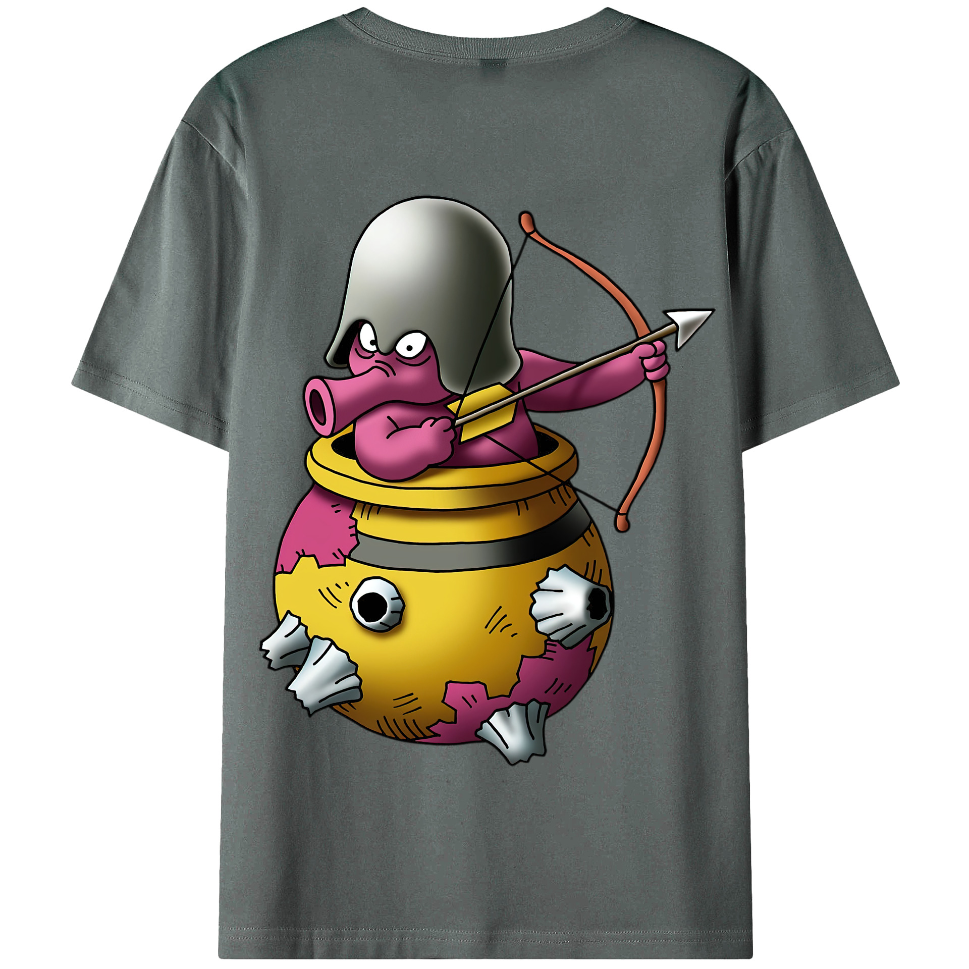 （画像用） ドラゴンクエスト Doragon Kuesuto Dragon Quest 綿100％半袖Tシャツ（背面プリント）
